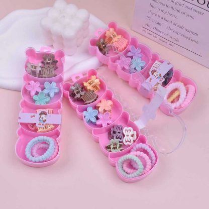 Bear Box of Mini Claws & Hair Rings