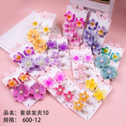 Flower Hair Clip Set, 10 Designs